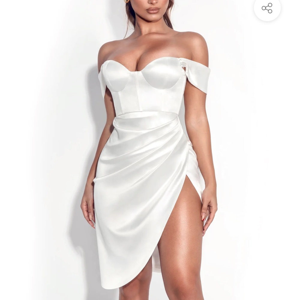 Miss Circle Hedy White Satin Corset Dress
